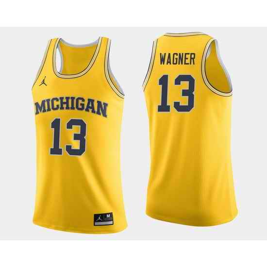 Men Michigan Wolverines Moritz Wagner Maize College Basketball Jersey